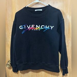 Givenchy Multicolor Logo Black Crewneck Sweater